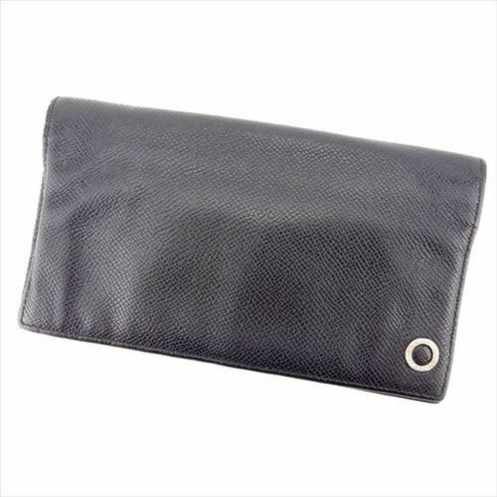 Bvlgari Wallet Purse leather Black Woman Authentic Used